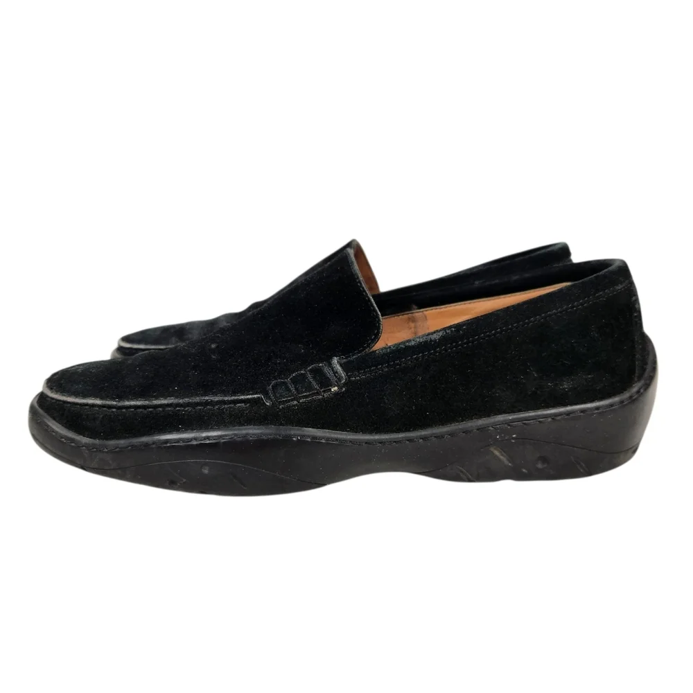 Michael Toshi Mach Black Suede Leather Driving Loafers Italian Mens Size 10